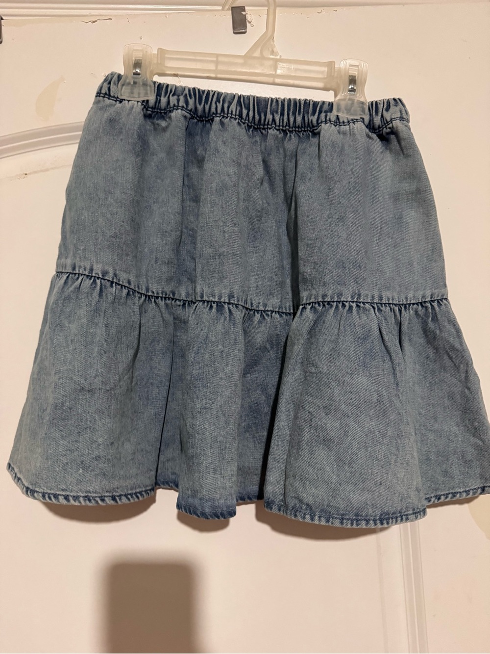 American Eagle Outfitters Light Blue Denim Tiered Skirt